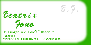 beatrix fono business card